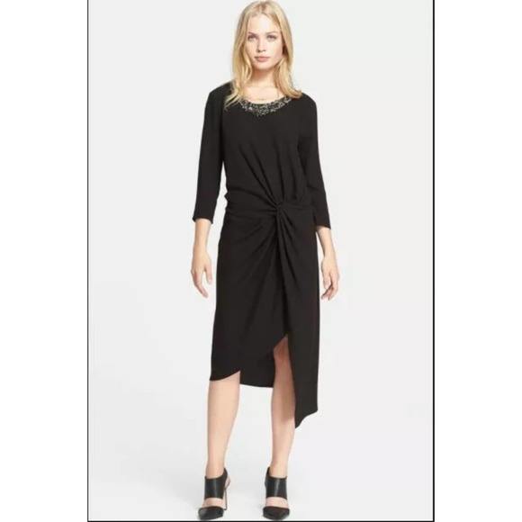 Haute Hippie Crystal Neck Embellished Midi Dress S - Picture 11 of 11